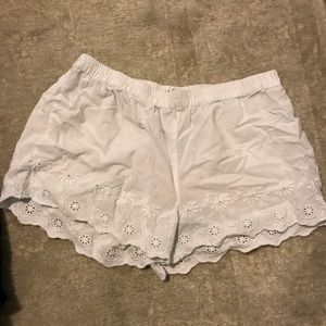 White lace sleep shorts (part of a set)